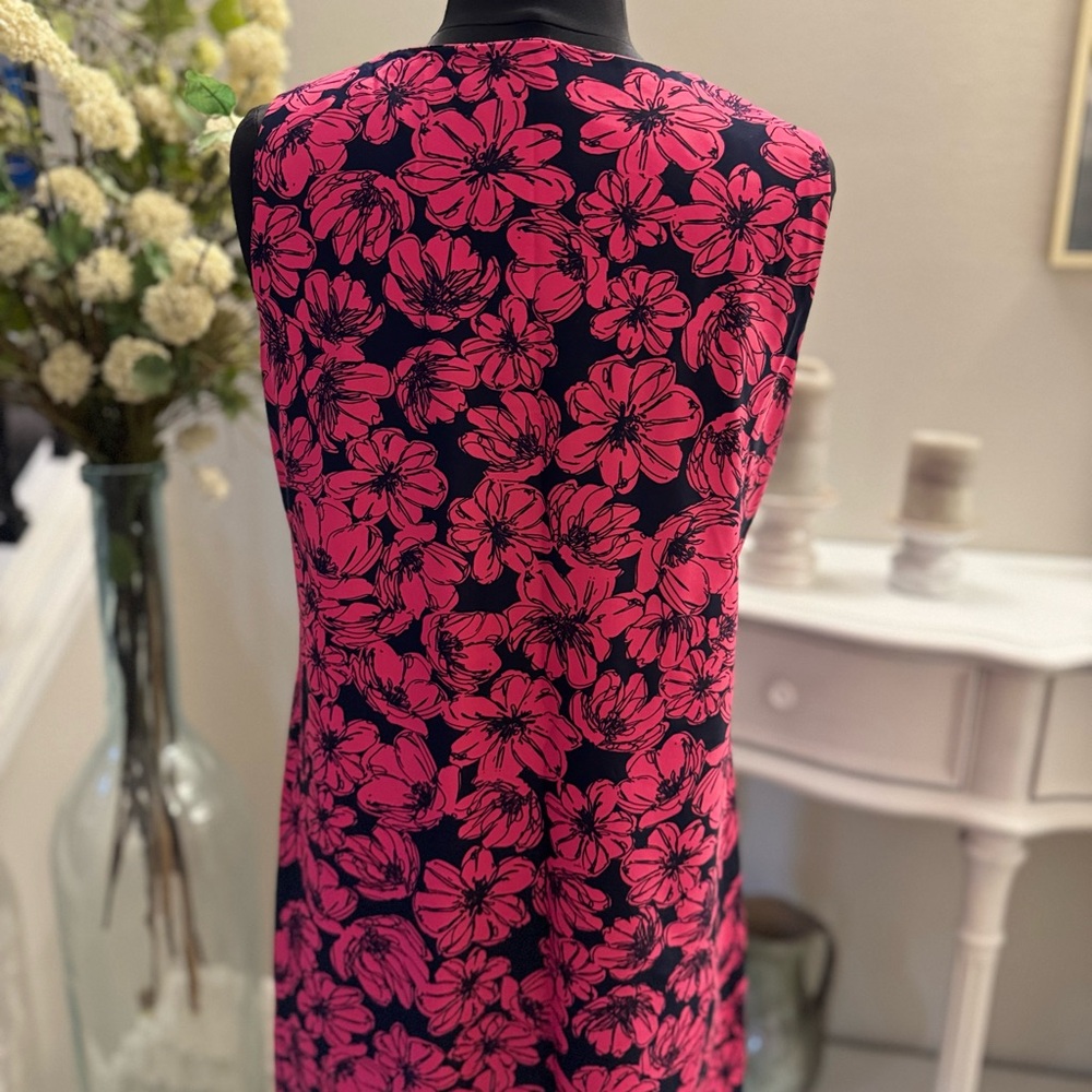 Aryeh Pink and Black Floral Midi Dress - Picture 2 of 4